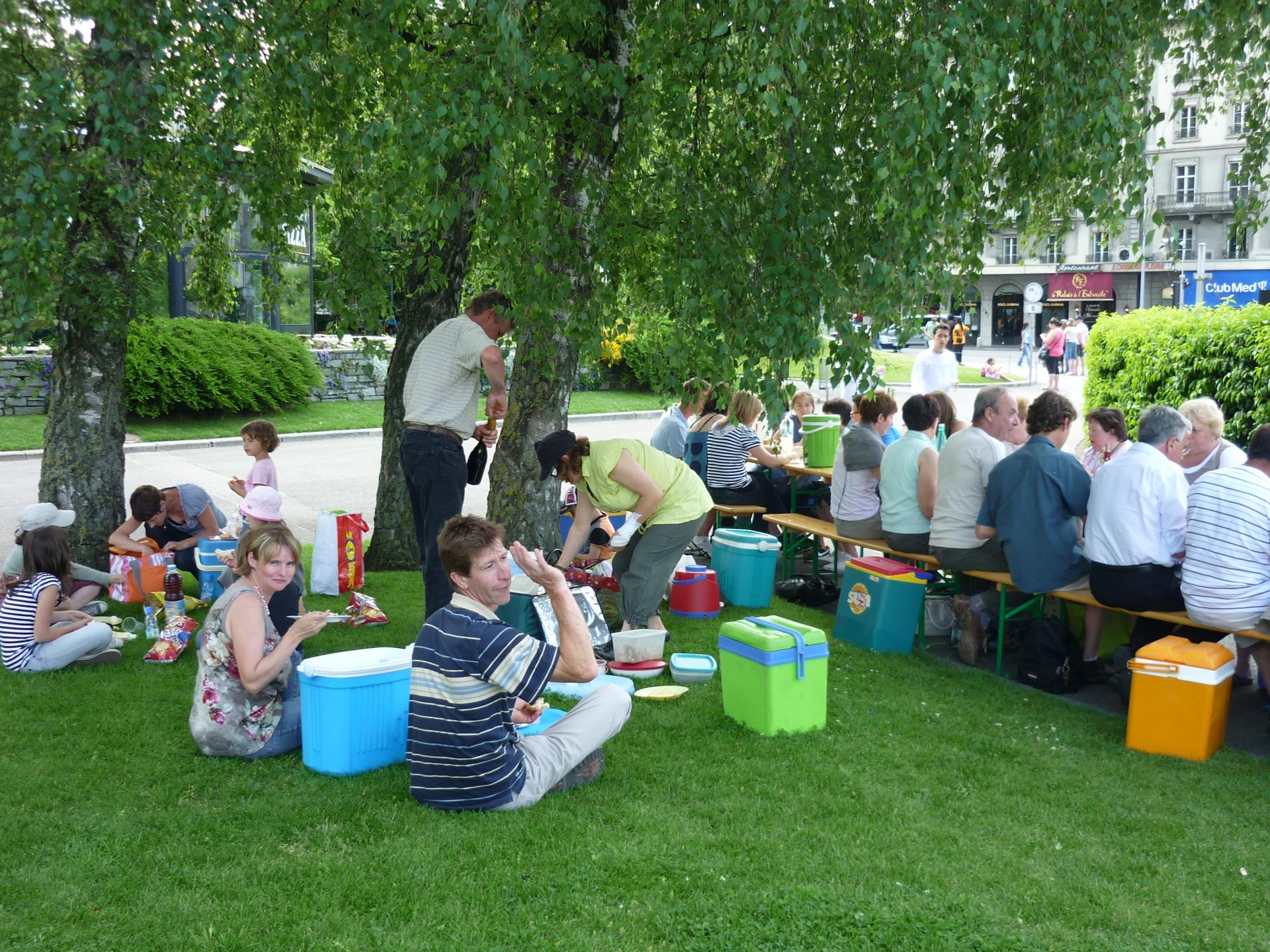Pique-nique le long du lac léman Genève
