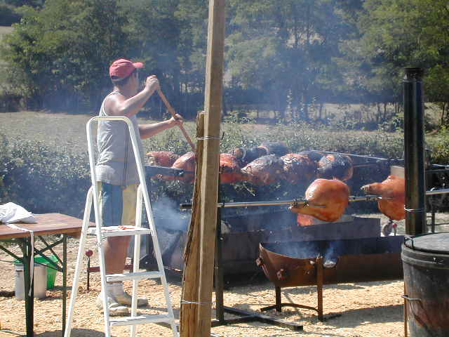 Préparatifs cuisson des jambons